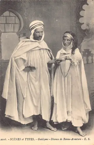 A617 Algerien Szenen et Typen Guidzane Diseuse de Bonne Abenteuer Paar Postkarte