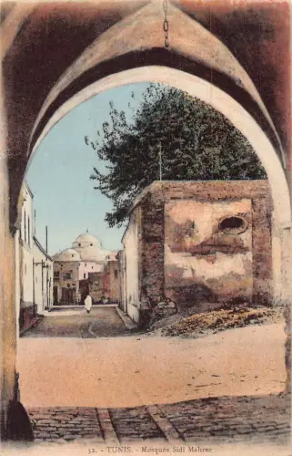 A618 Tunesien Tunis Moschee Sidi Mahrez Vintage Postkarte