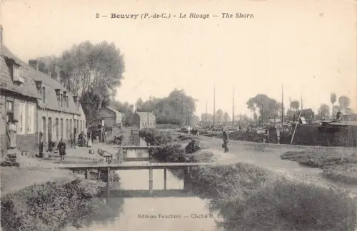 Frankreich Beuvry Rivage Uferboote Vintage Postkarte B849