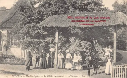 Frankreich 1907 Hotel Restaurant du Clos Normand Gallete Dieppe Postkarte B849