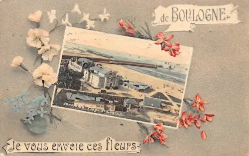 Frankreich 1910 Je vous envoie ces fleurs de Boulogne Blumen Panorama Postkarte B849