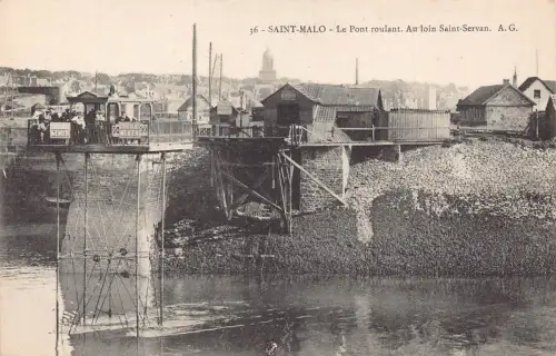 Frankreich Saint Malo Pont Roulant Lende Saint Servan Chocolat Menier Postkarte B850
