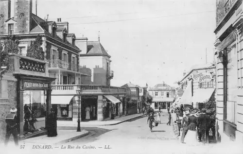 Frankreich Dinard Rue du Casino Hotel Bristol Henry English Taylors Postkarte B850