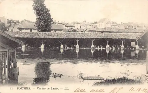 Frankreich 1904 Poitiers Vue sur un Lavoir Vintage Postkarte B850