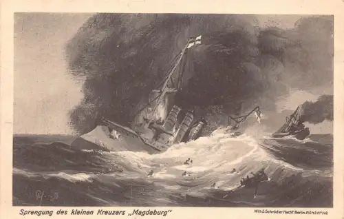 L465 Deutschland 1915 Propagandakreuzer Magdeburg Kriegsschiffe Feldpostkarte