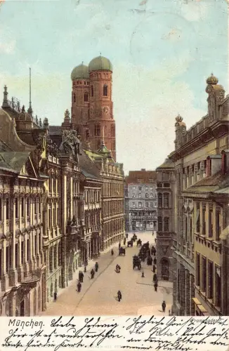 A627 Deutschland 1904 München Münchner Promenade Litho Vintage Postkarte