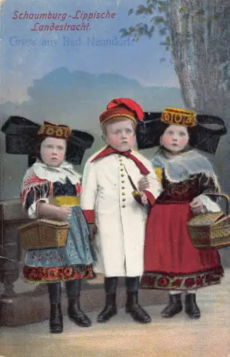 A631 Gruss aus Bad Nenndorf Kinder Schaumburg Lippische Trachtenpfeife Postkarte