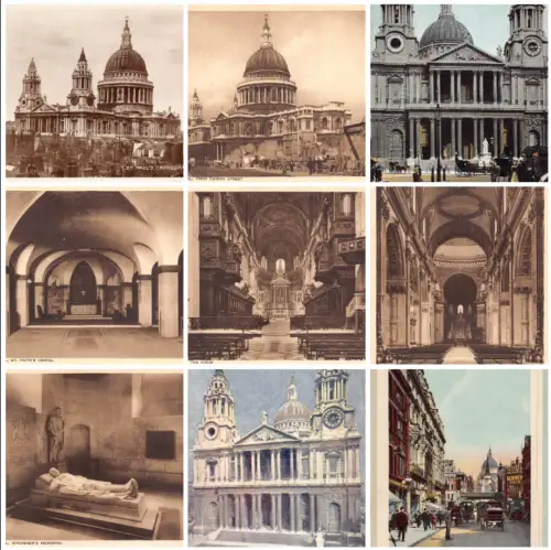 England London St Paul's Cathedral Lot 9 Vintage Postkarten B863