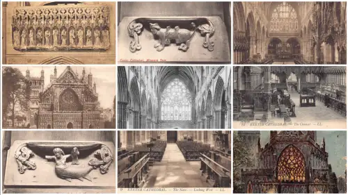 England Exeter Cathedral Lot of 9 vintage postcards B867