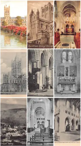 England Buckfast Abbey Lot 9 Vintage Postkarten B868