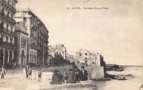 B018 Algerien Algier Boulevard Amiral Pierre Vintage Postkarte
