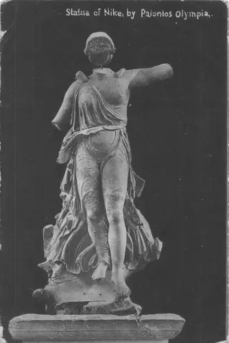 B025 Fine Art Skulptur 1914 Statue von Nike von Paionios Olympia Postkarte
