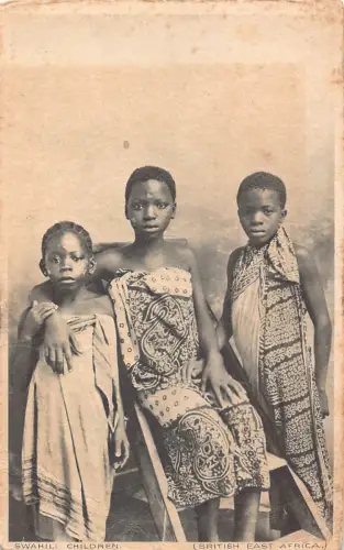 B025 Britisch Ostafrika Kenia und Uganda Swahili Kinder Ethnisch 1903 Postkarte