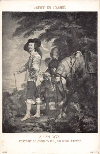 B024 Art Louvre Museum A Van Dyck - Portrait Charles I King England Postkarte