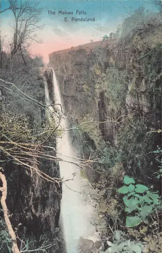 B023 Südafrika Makwa Falls E Pondoland Vintage Postkarte