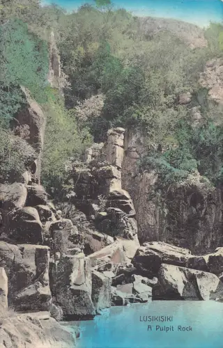 B023 Südafrika Lusikisiki A Pulpit Rock Vintage Postkarte