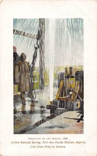B018 Algerien Icilma Natural Spring Port Aux Poules Station Vintage Postkarte
