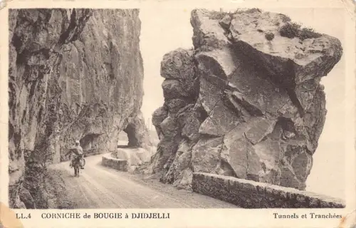 B014 Algerien Corniche de Bougie a Djidjelli Tunnel und Tranchen Postkarte