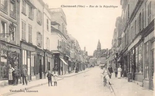 C100 Frankreich Clermont Rue de la Republique 1918 alte Postkarte
