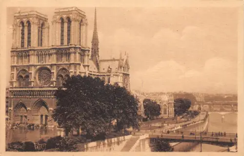 C100 Frankreich Paris Notre Dame Vintage Postkarte