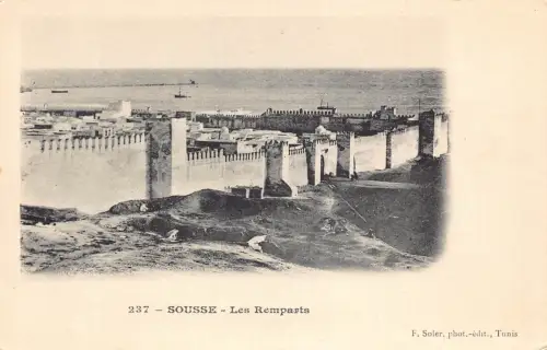 B023 Tunesien Sousse Les Temparts Vintage Postkarte