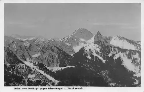 B022 Deutschland 1932 Blick Rosskopf gegen Risserkogel Plankenstein RPPC Postkarte