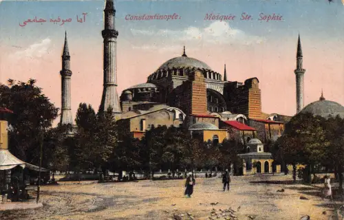 B012 Türkei Konstantinopel Istanbul Moschee St Sophie Vintage Postkarte