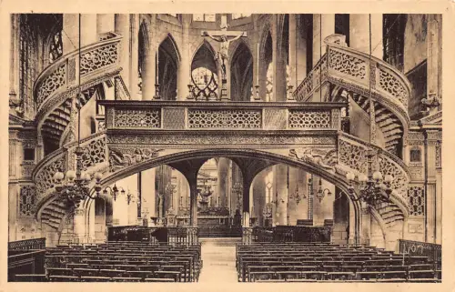C093 Frankreich Paris St Etienne du Mont Kirche Interieur Vintage Postkarte