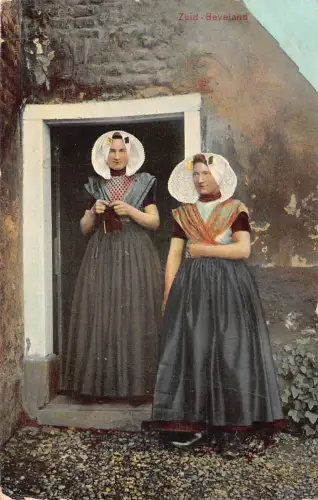 B025 Belgien 1908 Zuid Beveland Frauen in Tracht Postkarte
