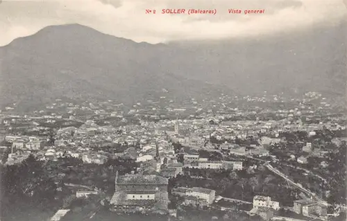 B017 Spanien Soller Baleares Gesamtansicht Vintage Postkarte