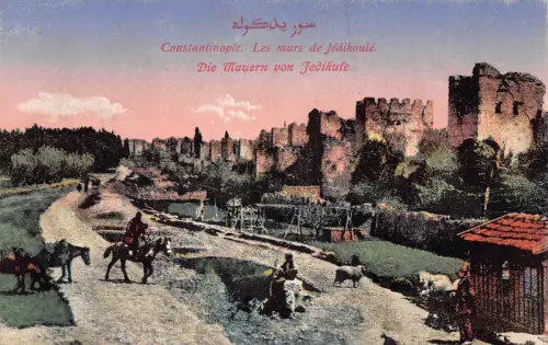 B012 Türkei Konstantinopel Istanbul Les murs de Jedikoule Postkarte