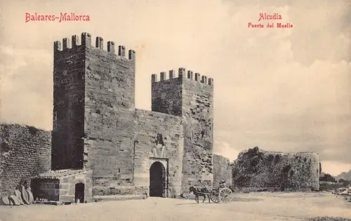 B017 Spanien Alcudia Puerta del Muelle Baleares Mallorca Postkarte