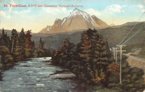B020 Kanada 1924 Mt Fitzwilliam Canadian National Railway Postkarte
