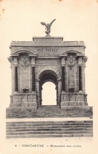 B018 Algerien Konstantin Denkmal aux morts Vintage Postkarte