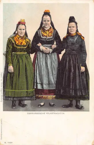 B011 Deutsche Volkstracht Oberhessische Volkstrachten Mädchen Volkskostkarte