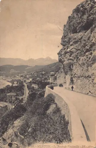C095 Frankreich Menton La Route de Vintimille Vintage Postkarte