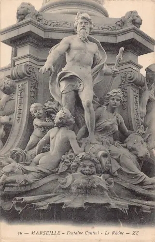 C094 Frankreich Marseille Fontaine Cantini Le Rhone Postkarte