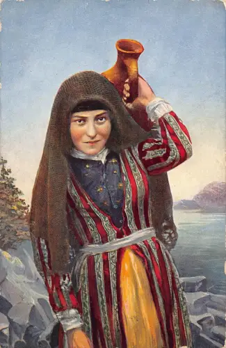 Russland Georgische Dame Tracht Typen du Caucase Ethno Postkarte B872