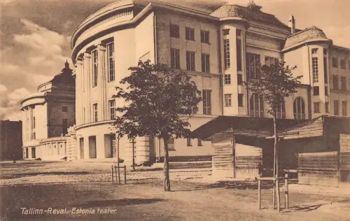Estland Tallinn-Reval Nationaltheater Vintage Postkarte B871