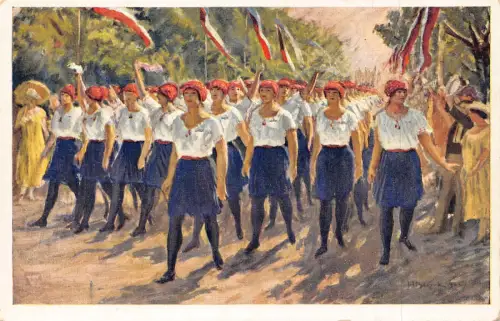 Tschechoslowakei Flgas Mädchen 8. März Ganzsokol Kongress Kunst Blazek Postkarte B871