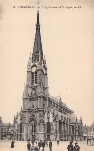 C097 Frankreich Tourcoing L'Eglise Saint Christophe Vintage Postkarte
