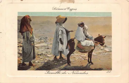B018 Algerien 1912 Szenen et Typen Camille de Nomades Esel Ureinwohner Postkarte