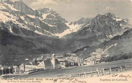 A639 Schweiz 1906 Engelberg mit Juchlipass Vintage Postkarte