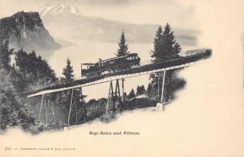 A639 Schweiz Rigi Bahn und Pilatus Bergbahn Vintage Postkarte