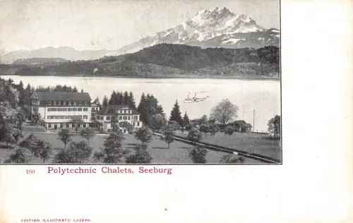 A639 Schweiz Polytechnikum Chalets Seeburger See Vintage Postkarte
