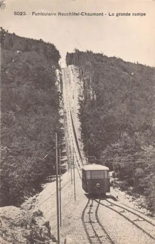 A641 Schweiz Funiculaire Neuenburg Chaumont Grand Rampe Postkarte