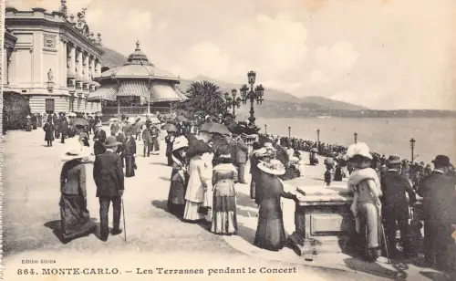 A642 Monaco Monte-Carlo Terrasse Terrassen Anhänger Le Concert Vintage Postkarte