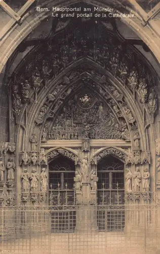 A645 Schweiz Bern Hauptportal am Münster Dom Eingang Vintage Postkarte