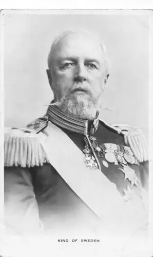 B433 Königskönig Oscar II von Schweden RPPC Vintage Postkarte