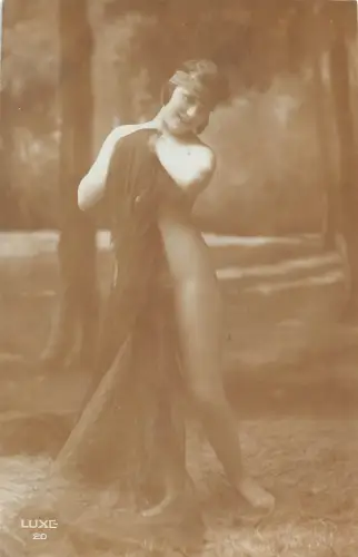 L470 Glamour Akt Risque Schönheit Echtfoto Blanko Rückseite Vintage Postkarte